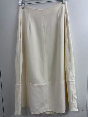 Elizabeth and James Cream Midi Skirt with Hidden Back Zip